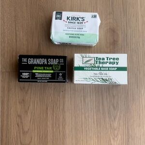 Kirk's soap, The Grandpa Soap Pine Tar and Tea Tree Therapy Soap 3 Individual